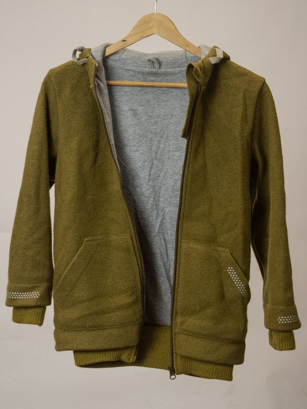 Disana Green Boiled Wool Coat